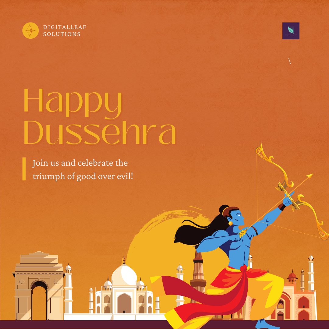 Team #digitalleaf wishes you all a happy Dussehra. 🏹

A splendid Indian Festival which marks the victory of Good over Evil!

#courage &amp; #perseverance #indianfestival2021