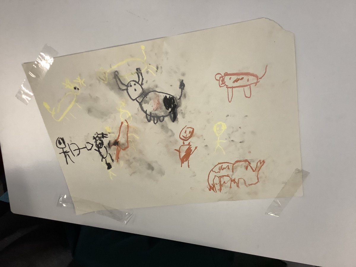 lanternlaneyr3's tweet photo. We did some cave art yesterday under the tables then enjoyed walking round the gallery &amp; appreciating the pictures. https://t.co/JbUP3XNcti