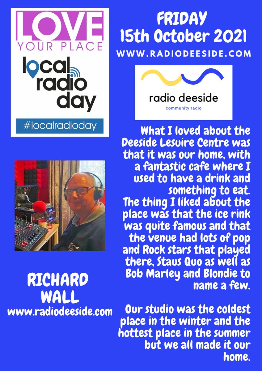 Today is #LocalRadioDay! We want to thank everyone who listens to our station and supports us. Wherever you feel you belong; in the park, pub, local cafe, with family, in nature, sports, literacy or arts…whatever place you love, we want to know about it. @radiodeeside