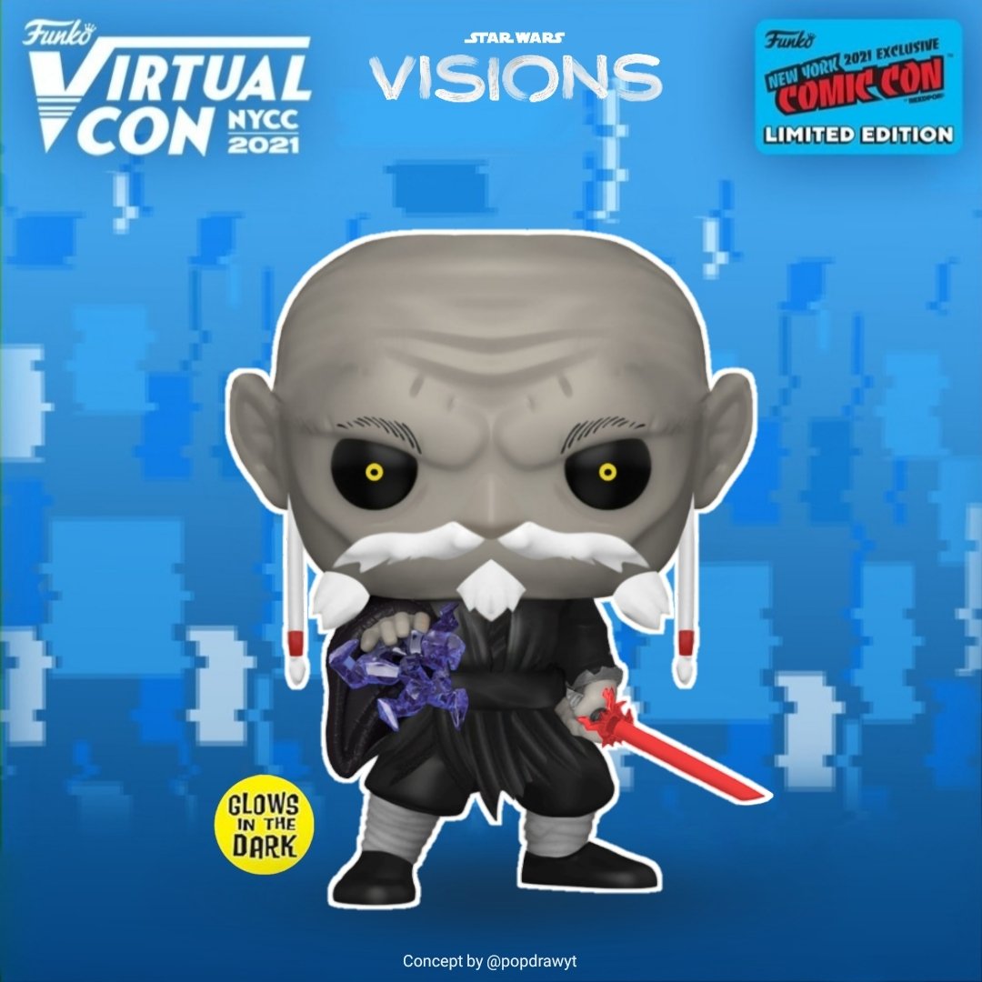 popdrawYT's tweet photo. 2021 NYCC Exclusive Concept Reveals: Star Wars Visions - The Elder (Glow) #StarWars #StarWarsVisions #NYCC #FunkoNYCC #FunkoVirtualCon #Funko #FunkoPop @OriginalFunko https://t.co/8EuhjUOKrM