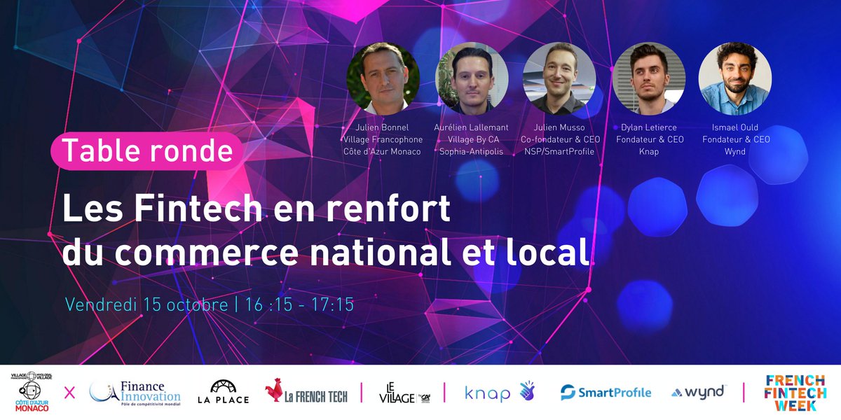 aure79lien's tweet photo. 📆 Aujourd'hui à 16h15 🚀🚀 :
En direct du studio @VFAzurMonaco à @villageCASophia , « Journée Fintech et Territoire » co-organisée par le Pôle FINANCE-INNOVATION et @LaPlaceFintech en clôture de la #FrenchFintechWeek.👇
https://t.co/qzx3bM3bBE
cc @jbonnel @julienmusso https://t.co/zckIebOf2u