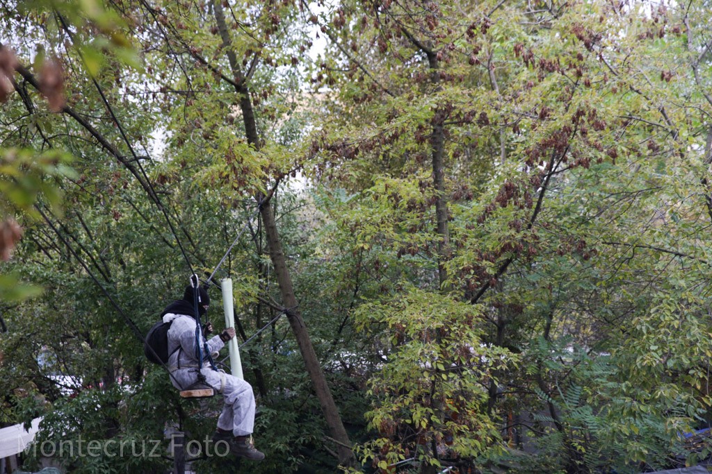 #b1510 #KöpiBleibt - people resist in the trees of the wagenplatz.