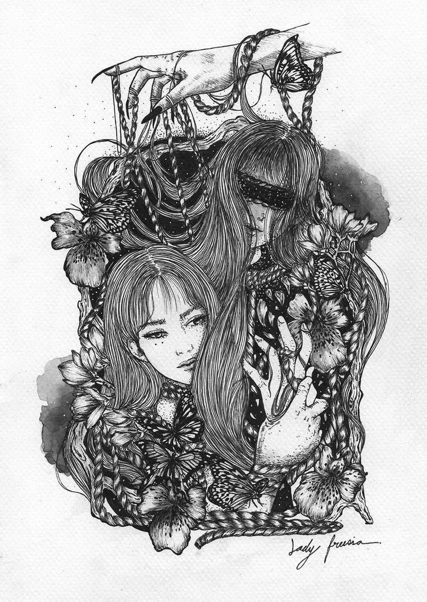 lady_freesia's tweet photo. Hello everyone my illustration name “Lady freesia” if you would like to follow my portfolio you may go to my instagram “_ladyfreesia”,hope you like it. #illustration #darkart #Artist #PortfolioDay #artisthai #thailandart https://t.co/QfvKvuwz6J