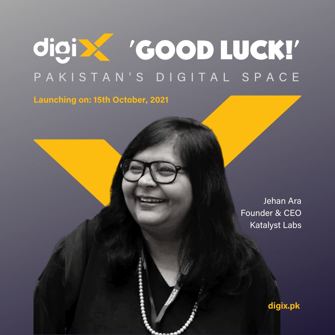 Listen to @jehan_ara, Founder & CEO @LabsKatalyst, at #digiX launch!

Jehan, Former Chairman @PASHAORG, is among the early builders of the entrepreneurial ecosystem. 

With @TheNestiO, Jehan helped multiple entrepreneurs turn their ideas into real products & scale their startups.