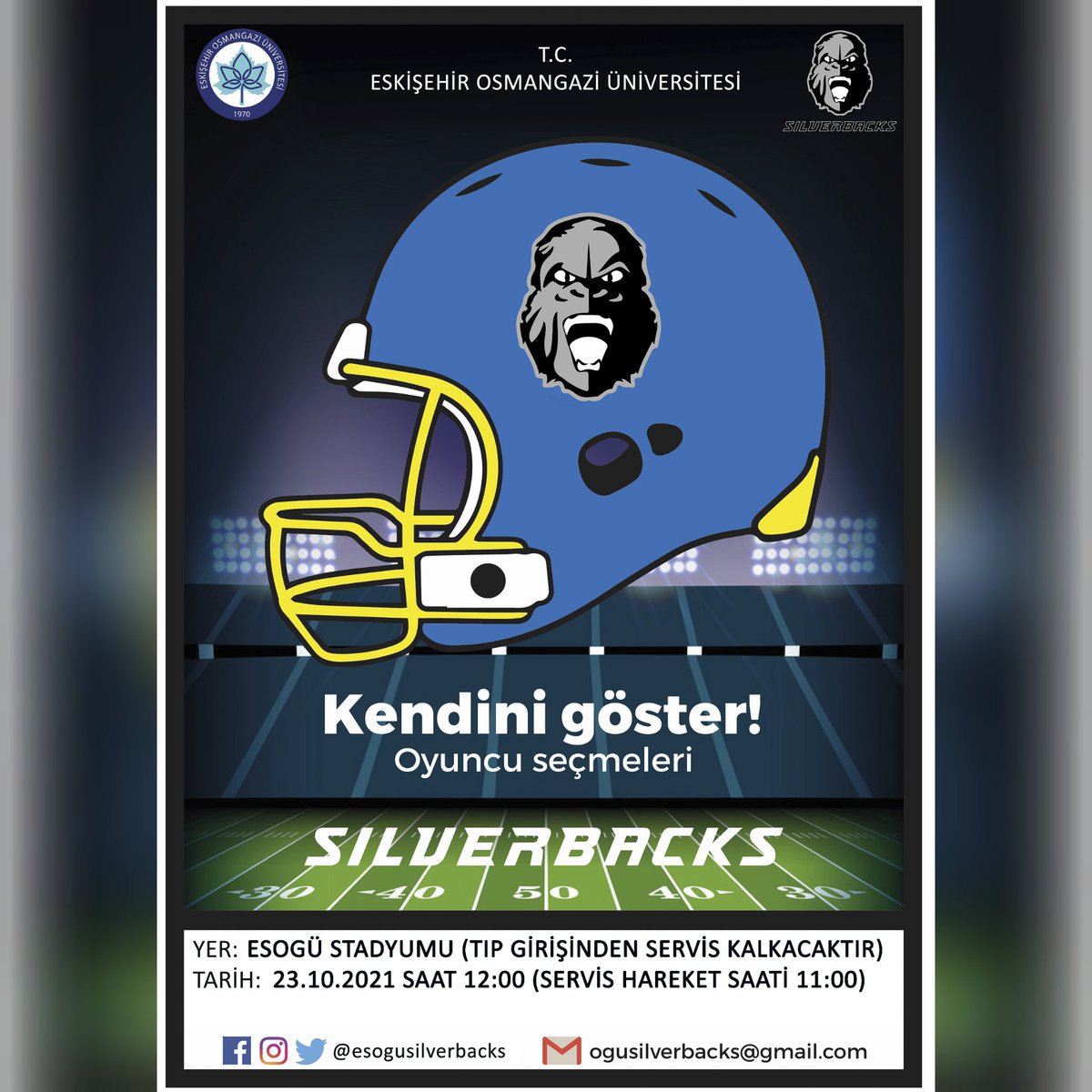 Korumalı futbol takımımız yeni oyuncularını arıyor. Sen de seçmelere katıl ve bu ailenin parçası ol. Seçmelere katılmak için standarda adını yazdır ya da  ad, soyad, telefon, numarası, boy, kilo, yaş, okuduğun bölüm, okul numaran ile birlikte mail yolla.