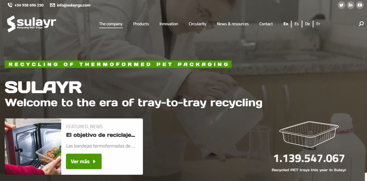🍂 📚 🍃 September is over and it can no longer be said that about "going back to school", but we have been working on it for months and, finally, our new website is ready !!!
sulayrgs.com/en/
#RecyclingPETtrays #TrayToTray ♻️