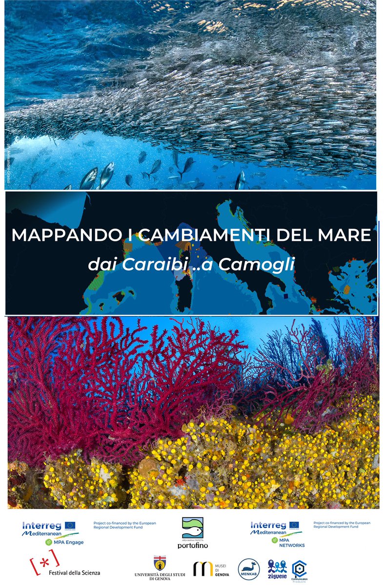 Settimana prossima saremo al @FDellaScienza con la mostra 'Mappando i cambiamenti del mare..dai Caraibi a Camogli' al @GalataMuseoMare e parleremo dei nostri progetti @MPAengage @NetworksMpa ! festivalscienza.it/site/home/prog…