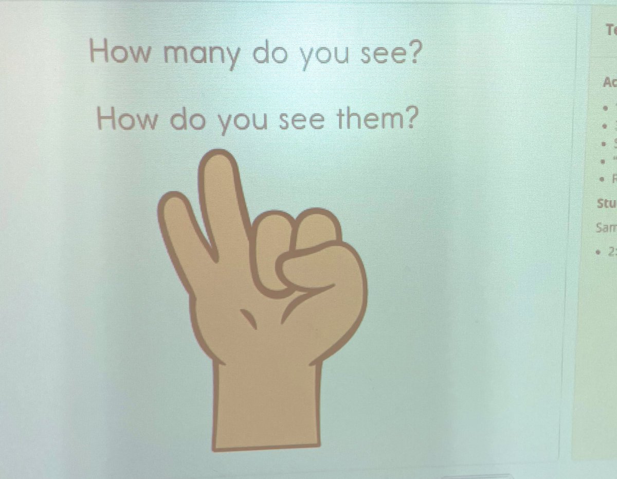 grieppmcb4's tweet photo. Fascinating K-talk today! Some responses: I see 1 and 1. I see group of two. I see 5 fingers minus 3. I see that they used their right hand instead of their left! 😊😂🥰 #SPSMath @McBrideMtnLions @officialSPS https://t.co/1pRJeP0tEo