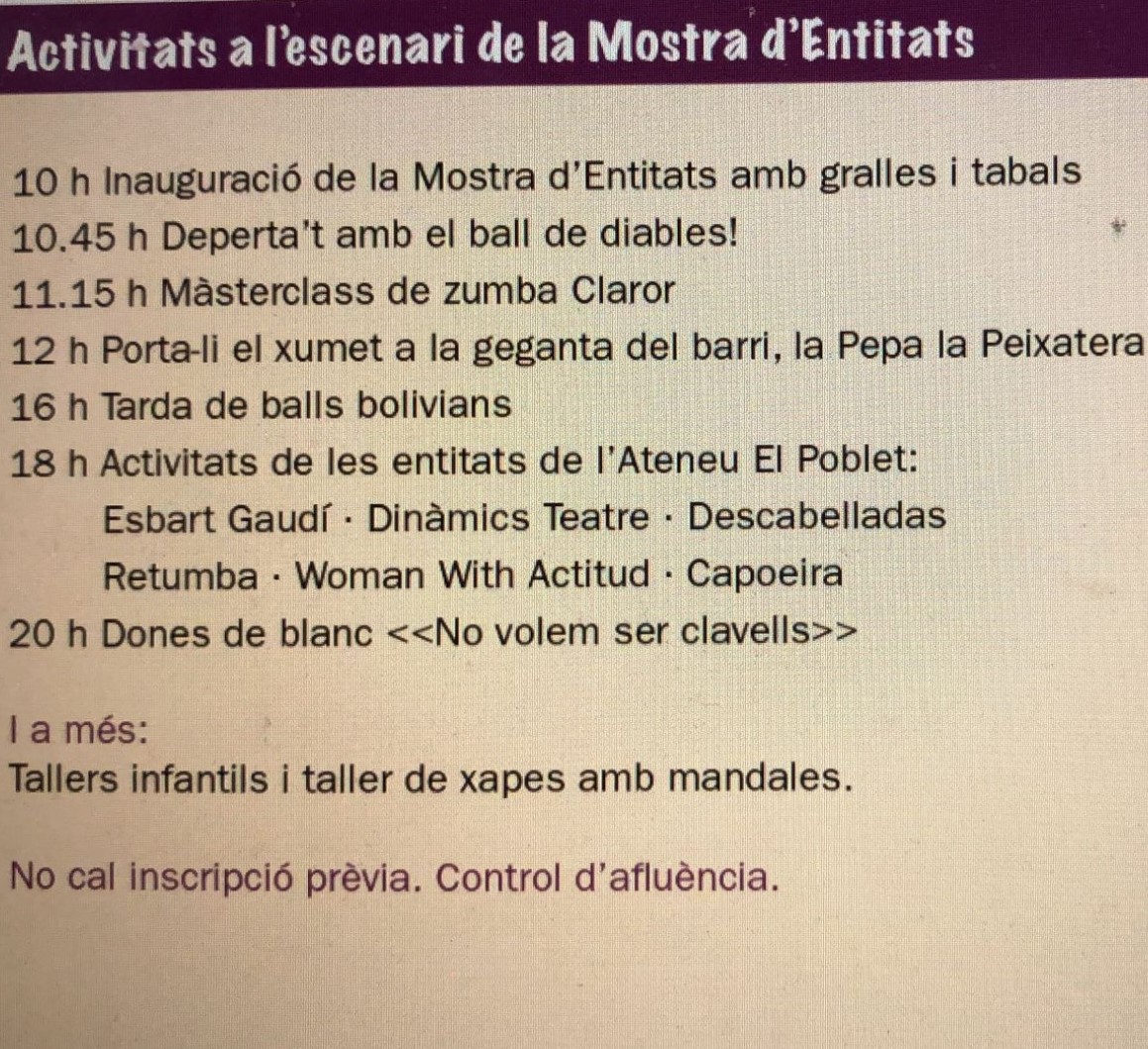 ⚠⚠Repasseu l'horari de la Mostra💢
‼11:15h Masterclass Claror (no 13h)