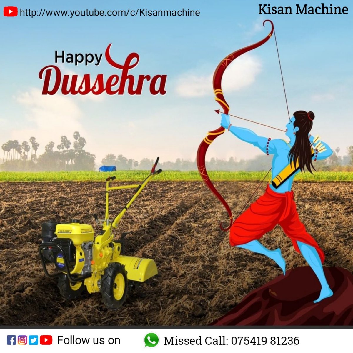 KisanMachine's tweet photo. Kisanmachine wishes all a Happy Dussehra!
#dussehra #festival 
#Kisanmachine https://t.co/qnsElHSa2p