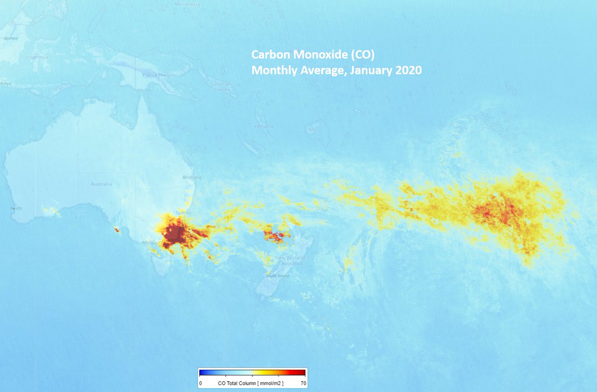 We don't measure #CO2 directly, but #TROPOMI measurements can improve CO2 emission estimates. Our carbon monoxide (CO) data helped researchers determine total CO2 emissions of 700 billion kg from devastating #AustralianFires (Dec 2019-Feb 2020). Read here: rdcu.be/czywB