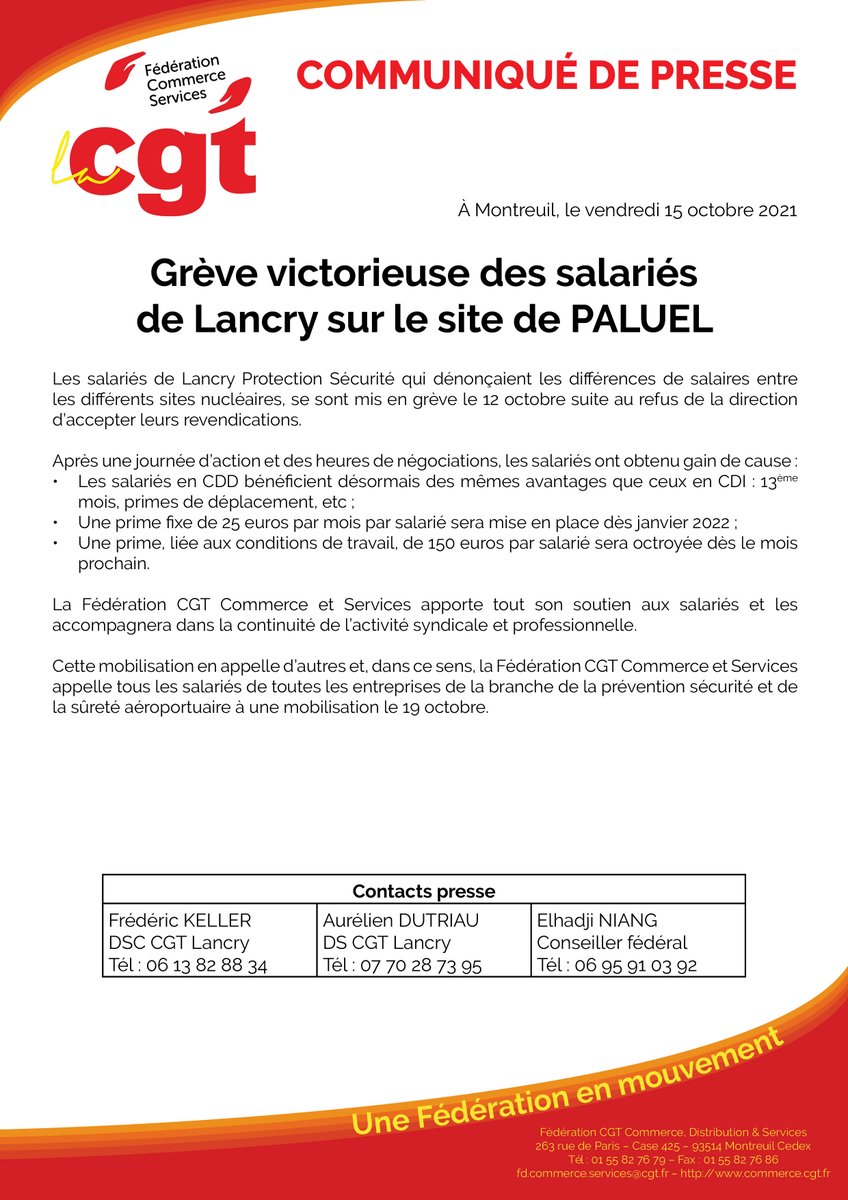 CGT_Commerce's tweet photo. #Grève #Victorieuse des salariés de #Lancry sur le site de #PALUEL https://t.co/W2WfYPu7cC