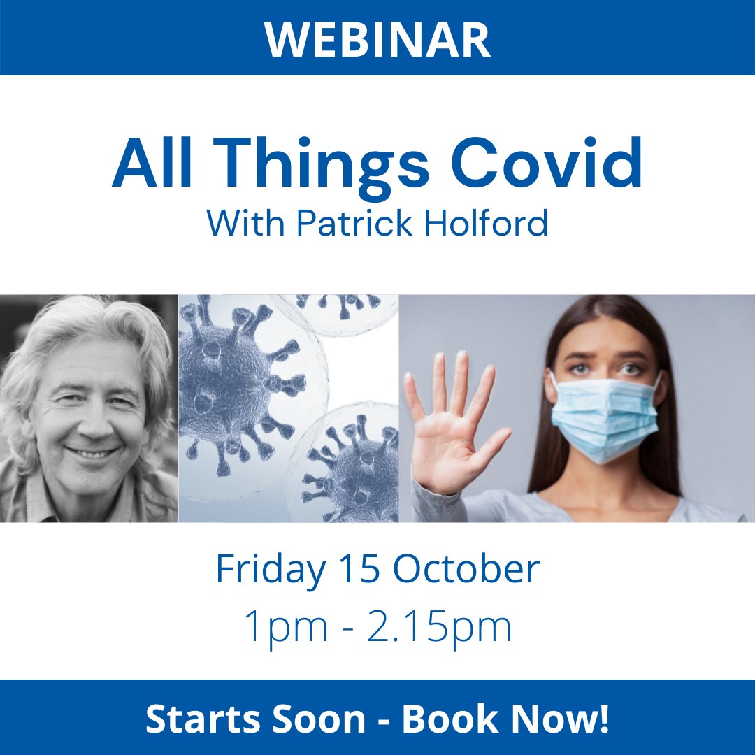 Join me for my ‘All Things Covid’ webinar today! It starts soon but there’s still time to book. Starts at 1pm. Spaces still available. Click here ow.ly/OgaP50GliaL