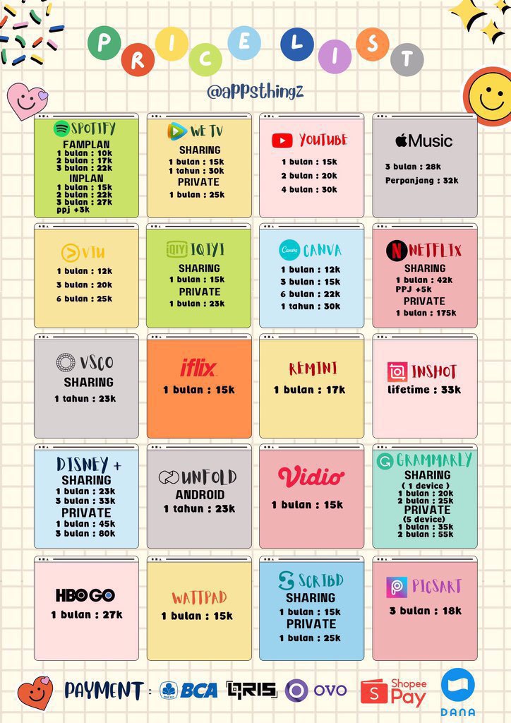 appsthingz's tweet photo. @syakuyy sinii kak! aku jual app best quality and friendly abiez😍✨ 
FREE YT PREM JUGAA🤩

💫 trusted🔥
💫 fast dan dijamin ramah
💫 legal dan bergaransi 

💌 order by dm
💸 BCA, QRIS, ALL E-WALLET
💗 testi in bio

t. jual netflix spotify disney wetv viu youtube apps prem murah trusted https://t.co/CnFfeCxhSP