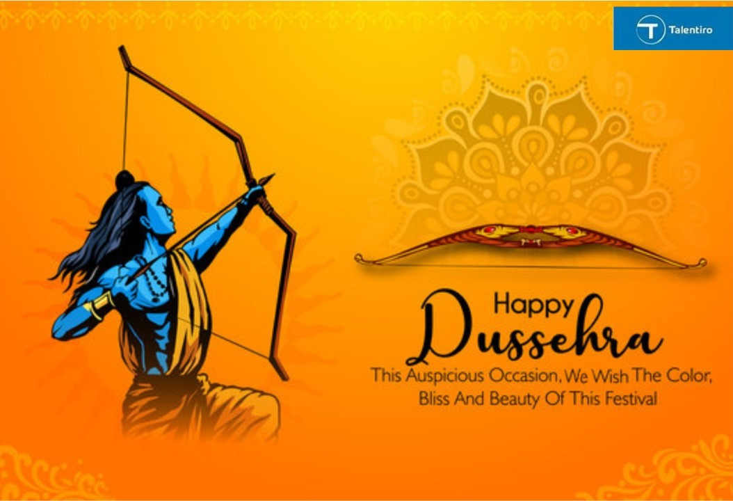 talentiro's tweet photo. Talentiro wishing you all #HappyDussehra !!

#Dusshera #dussehrawishes #JaiShreeRam #Dussehra2021 https://t.co/tZejMMRvWm