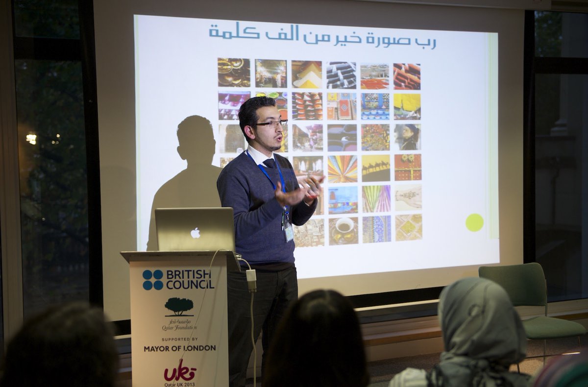 e_arabic's tweet photo. Making the case for adopting #VisualTeaching & #VisualLearning @BritishCouncil Arabic language & culture conference 11/11/13
Also, v. fortunate to have had the company of my esteemed colleagues @MuntasirHamad @Haroon_Shirwani James Anderson Samia Earle @StevenFawkes @ALL4language https://t.co/4iACpngyNX