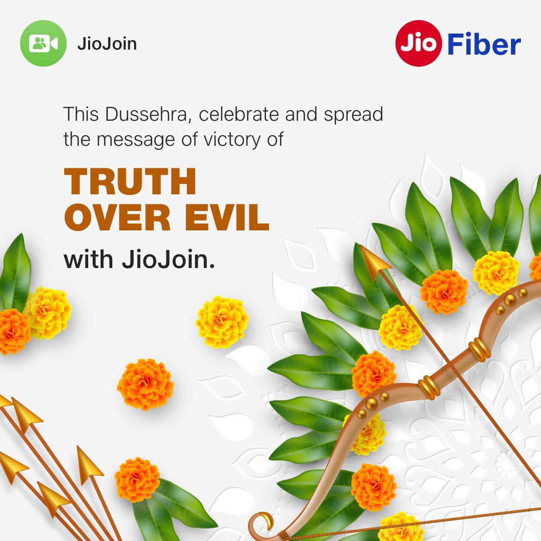 Tough times never stay. Good always wins over the evil. Happy dessehra to all #celebratetogether #reliancejio #jiofibervoice
