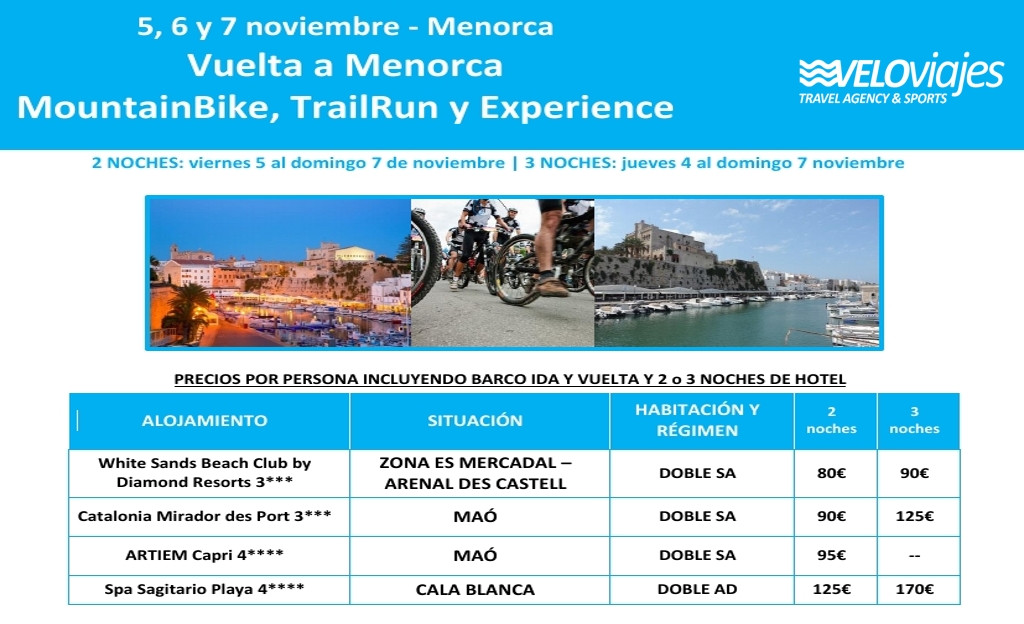 🏃¡Deportista! 🚴‍♀️
✍Todavía estás a tiempo de viajar a Menorca para recorrer el Camí de Cavalls 🐴. MountainBike, Trailrun o running, tú eliges. 🧳
¿Lo tienes todo preparado? 👍
Reservas: 📞 971 43 22 33 / ✉️ eventos@veloviajes.com 
#Veloviajes, viviendo y apoyando el deporte.