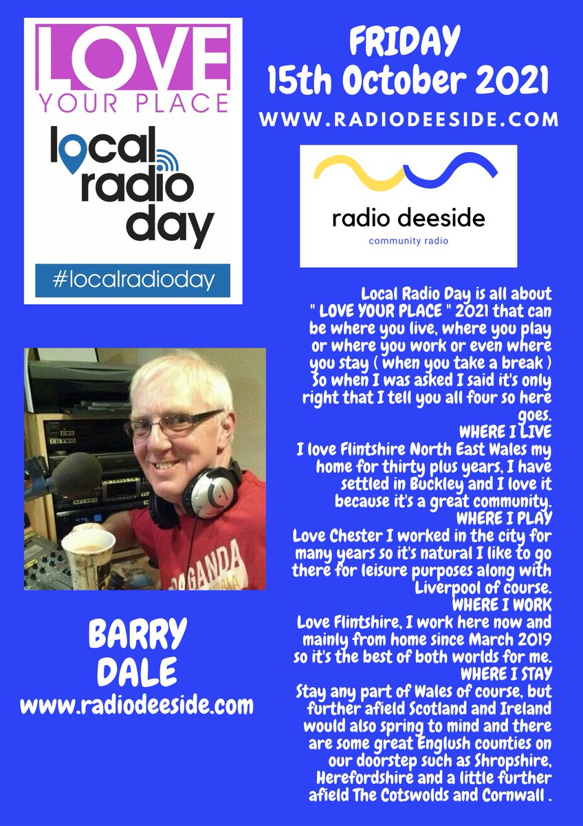 Today is #LocalRadioDay! We want to thank everyone who listens to our station and supports us. Wherever you feel you belong; in the park, local cafe, with family, in nature, sports, literacy,arts, whatever place you love, we want to know about it. @radiodeeside @RadioGlannauD