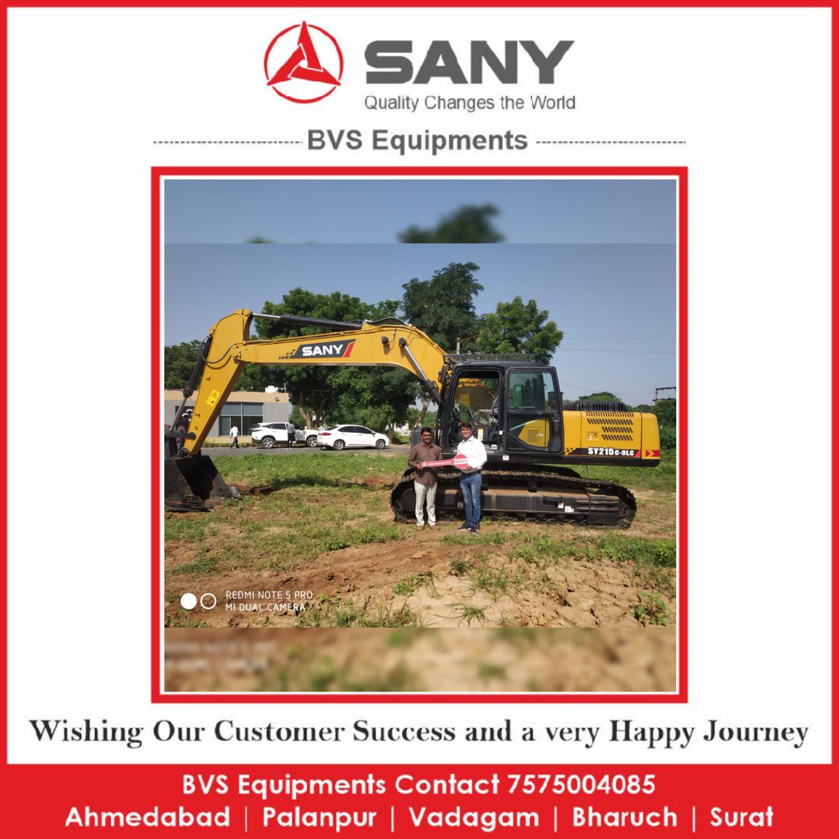 bvs_equipments's tweet photo. 🔑key Hand over ceremony and sweet distribution of SY215C-9, 
In North Gujarat

#SanyIndia #SanyExcavator #BVSEquipments #BVS #NorthGujarat #SouthGujarat #vocalforlocal #makeinindia #punemanufacturing https://t.co/naNKwDFlCK
