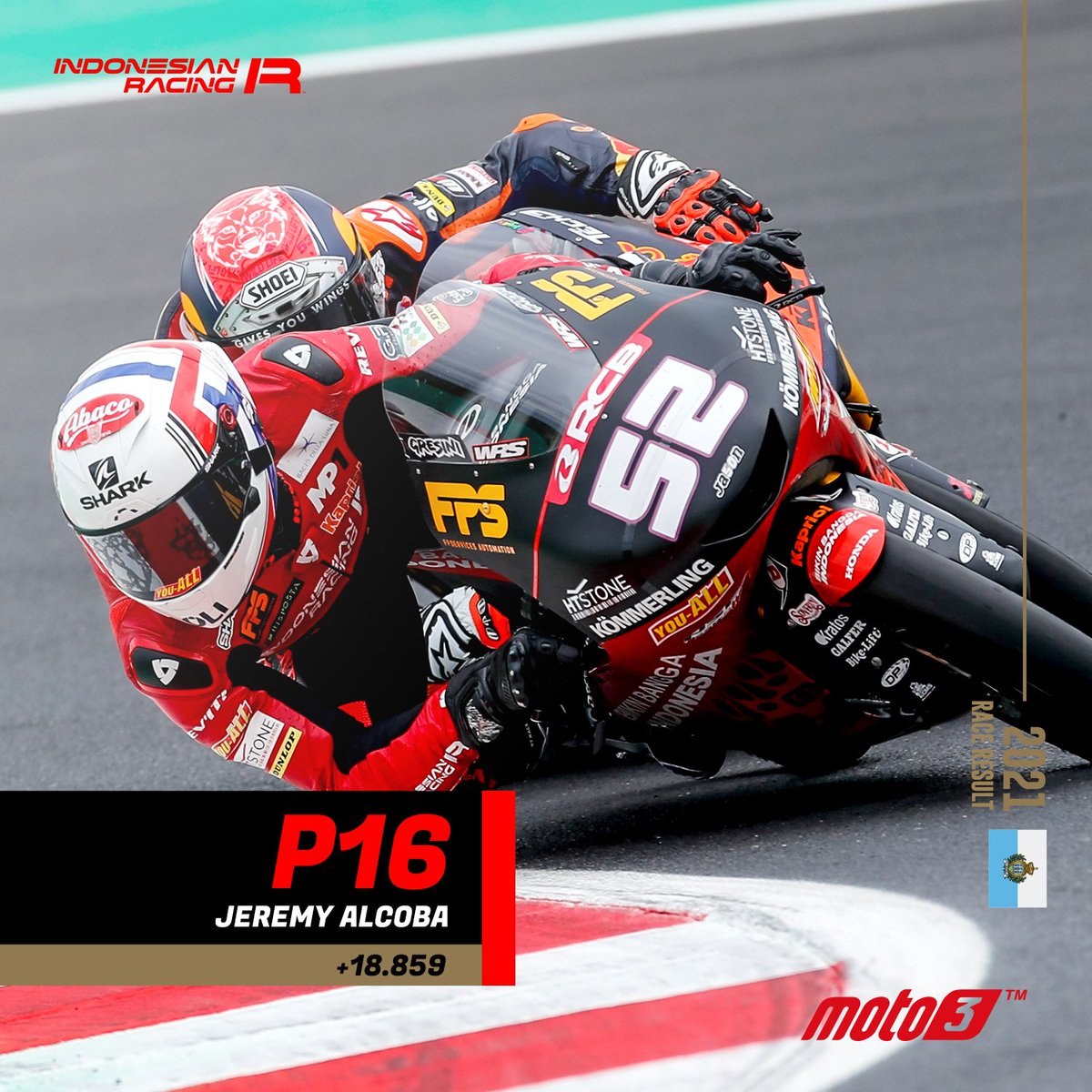 ID_RacingTeam's tweet photo. Hasil balap @ID_RacingTeam dalam seri #SanMarinoGP

Kesuksesan @FabioDiggia21 di kelas Moto2 dan @AleixEspargaro di MotoGP yang mampu finish di posisi 10 besar tidak diikuti oleh kedua pembalap @ID_RacingTeam di kelas Moto3. https://t.co/H6lmH88VCb