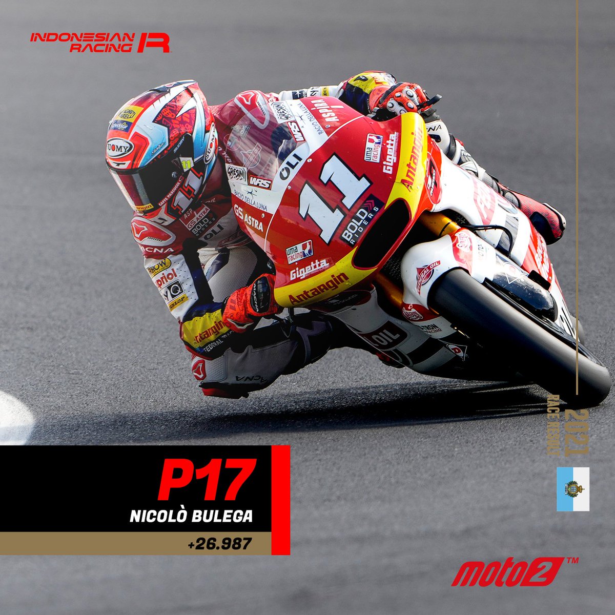 ID_RacingTeam's tweet photo. Selain @gabrirodrigo2 yang tidak start lantaran didera cidera lepas insiden di #AragonGP, @jeremyalcoba hanya masuk finish di urutan 16.

#EngineOnIndonesia #indonesiaracingteam #motogp #moto2 #moto3 #gresinifamily https://t.co/0vzA2tb887