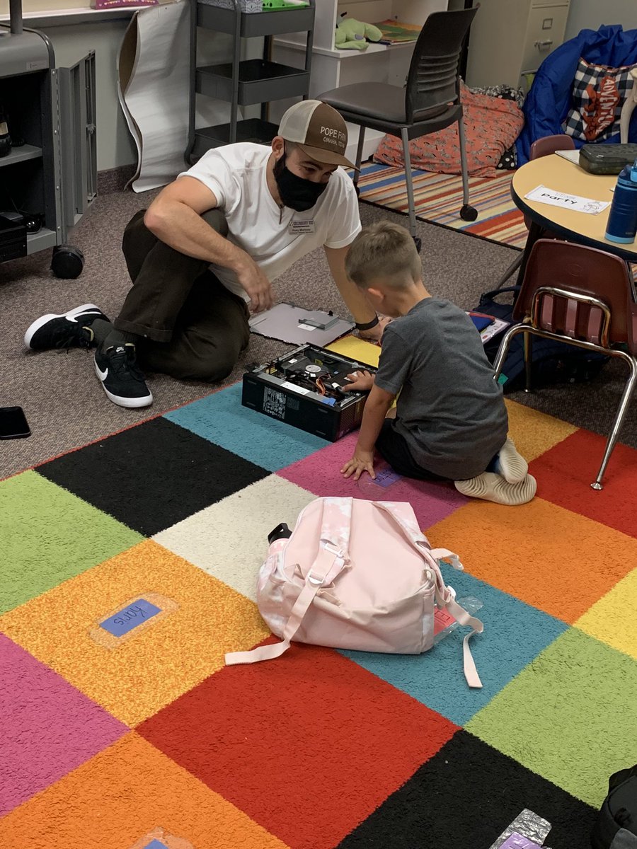 I'm so thankful for <a href="/granburyisd/">Granbury ISD</a> technology! He took time out of his busy day to teach a friend about the computer. This little one was in heaven.♥️ #GISDGr8ness <a href="/mambrinosteam/">STEAM Academy at Mambrino</a>