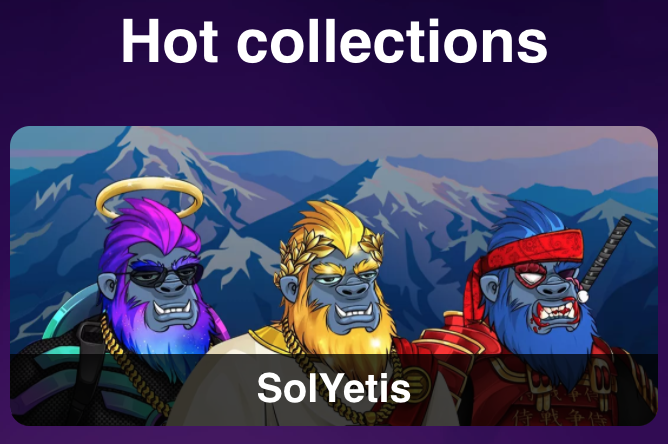 SolYetis's tweet photo. I think the YETI GANG is hot right now! 🔥
Let's flip the 3rd place weekly volume on @SolanartNFT in less than 48h! 👀 https://t.co/CMNmgME7QX