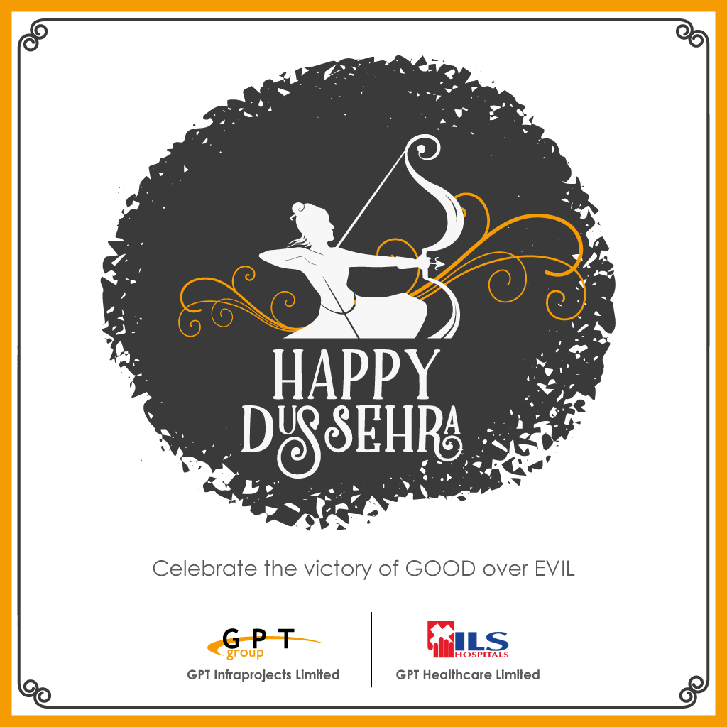 gptinfraproject's tweet photo. On the auspicious occasion of the victory of good over evil, GPT Infraprojects Limited and GPT Healthcare Limited wish everyone a very HAPPY DUSSEHRA!

#GPTINFRA #GPTInfraprojects #GPTGroup #GPTHealthcare #ILSHospitals #Dussehra #Dussehra2021 #BijoyaDashami https://t.co/oH0vwfwjU2
