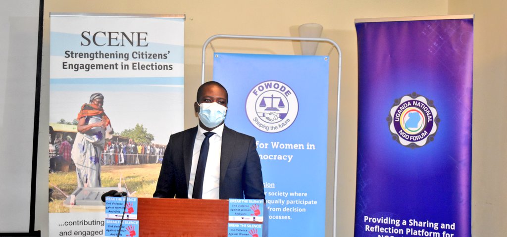 Our @NkwatsibweC makes remarks during the training on Effective Legislative Engagement for newly elected women MPs. #TheNGOBlueprint firmly believes that power in the hands of women is an essential ingredient to building a just and peaceful society. #WomeninPowerUG