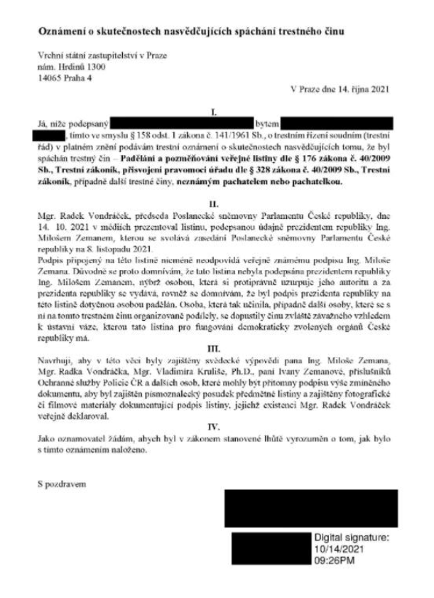 NEOVLIVNICZ On Twitter Policie Za ala Zkoumat Zda Je Podpis Na