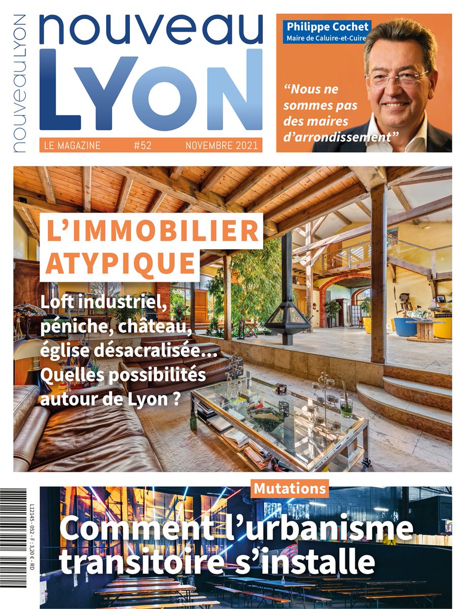 Le nouveau numéro est sorti : #immobilier atypique (péniche, loft industriel, église...) ; l'urbanisme transitoire ; itw de <a href="/PhilippeCochet/">Philippe Cochet</a> maire de #Caluire ; entretien avec les ABF ; #Charly...