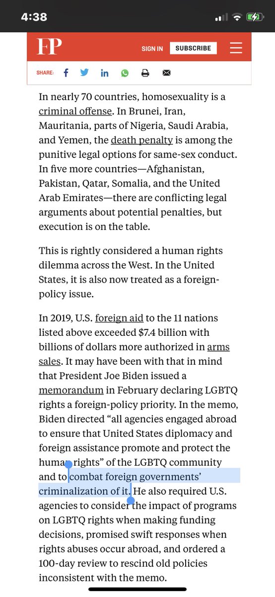 SameeraKhan's tweet photo. One US liberal/progressive foreign policy priority is to bully anti-LGBT countries (like Yemen, Nigeria, Iran, Pakistan, etc.) into decriminalizing homosexuality, legalizing same-sex marriage, etc.
US conservatives not interested in advancing or exporting western LGBT agenda 🙃 https://t.co/p4EEccKdND