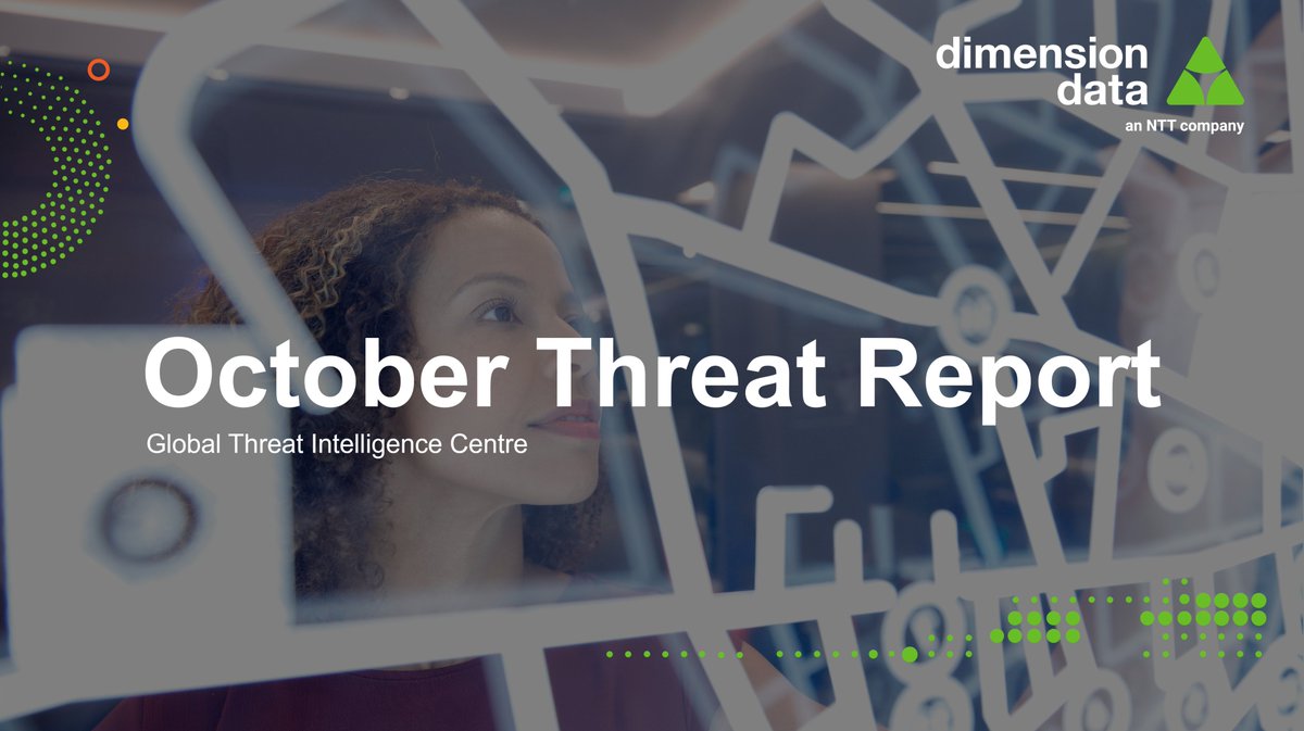 NTTDATAMEA's tweet photo. @GlobalNTT’s October Monthly Threat Report looks into attacks targeting online mailbox attacks, why & how they happen. We also examine the changing nature of ransomware. Click here to download the report: https://t.co/0WI8YC6zmC
#SecurityMonth https://t.co/XvYmSjWy3M