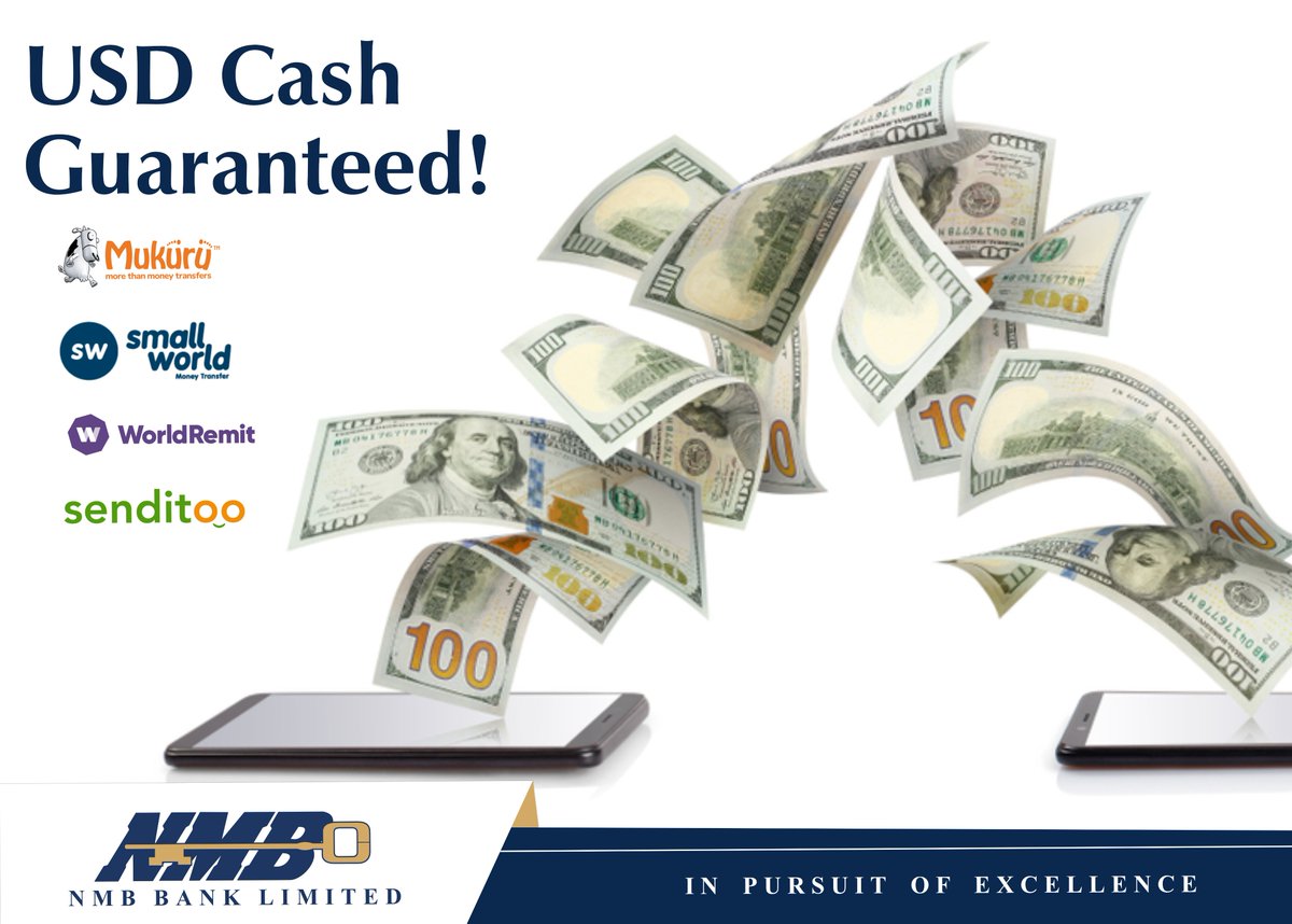 NMBBankZim's tweet photo. Collect your USD Cash received via our remittances partners, World Remit, Mukuru, Senditoo or Small World! Cash Guaranteed, always! 
 
#NMBBank 
#NMBMTA 
#YourDigitalBank https://t.co/LWuV7AeGmd