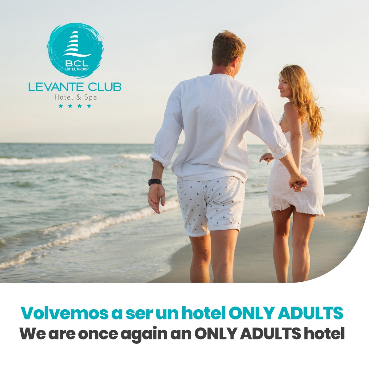 BclHotelLevante's tweet photo. Hotel BCL Levante Club vuelve a ser ONLY ADULTS. ¡ Os esperamos!  / We offer  ONLY ADULTS services again . We are waiting for you!
#hotelbcllevanteclub #hotelesbcl #bclhotelgroup #hotelonlyadults https://t.co/aC3zHRMr2V