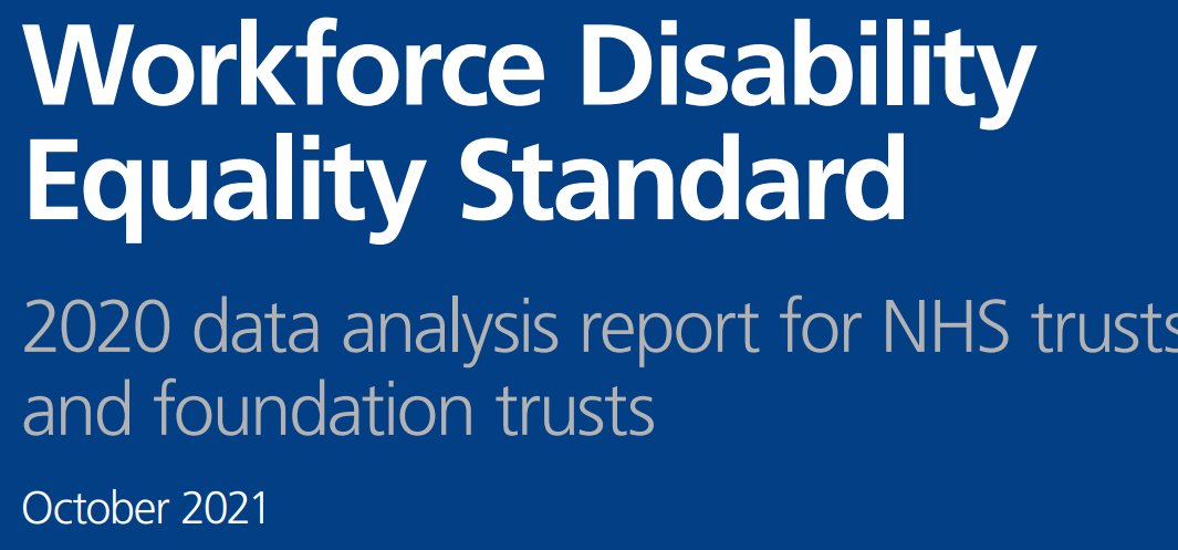 The WDES Annual Report 2020 england.nhs.uk/publication/wd… is published and provides us with the first opportunity to compare year on year progress into the career and workplace experiences of NHS Disabled staff since the WDES was introduced in April 2019.