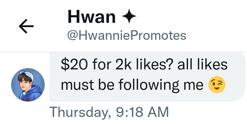 SOJUNGHWANINTL's tweet photo. 📢 For Junghwan's Charity Fairy Fund

Teumes! This is a deal with @HwanniePromotes. It's $20 for 2k likes and follows!

✅ Follow @HwanniePromotes 
✅ RT and like this tweet
(All likes must follow him. If not, we will be DISQUALIFIED)

 #소정환 #SOJUNGHWAN @treasuremembers https://t.co/nUOLRGRdlU