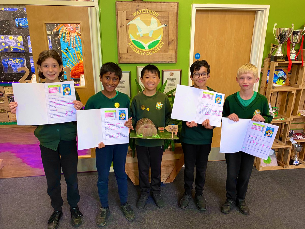 WatersidePA's tweet photo. Headteacher Awards for children in @Chess_WPA this morning for awesome writing and for this OUTSTANDING Anderson Shelter. #OUTSTANDING #TakeawayHomeLearning #WatersideWriting https://t.co/Y2Xj45mK5k