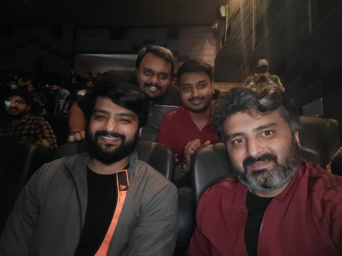 santosh2551990's tweet photo. @anupsbhandari  Sir and @nirupbhandari  Sir , Thank you for thr pic , Wonderful to see you guys enjoying the movie with fans 😊😊 #Kotigobba3 winner all the way , Family entertainer , @KicchaSudeep Sir steals the show ❤️.. can't wait for the next Magnum Opus #VikrantRona https://t.co/ZrlZ4VvPWs