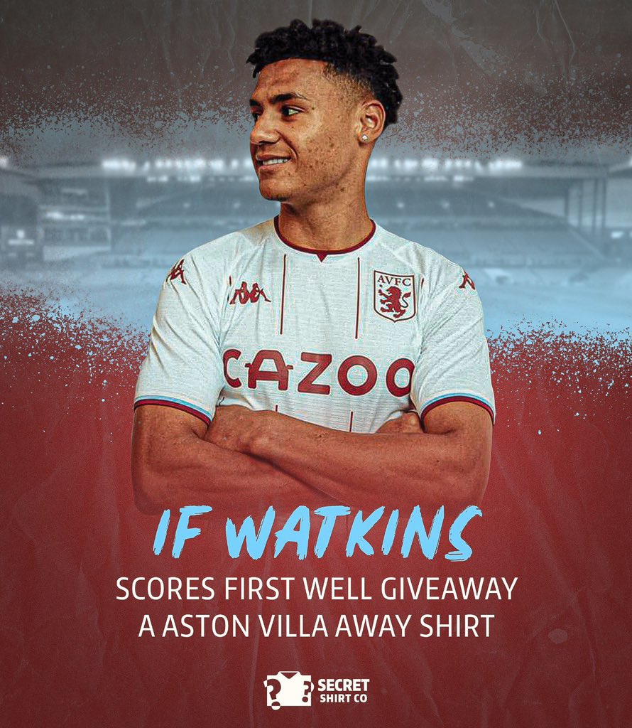 - (@tybracey) on Twitter photo 🚨 𝗜𝗳 Watkins scores first against Wolves, I will give away a Aston Villa 𝟮𝟬𝟮𝟭/𝟮𝟮 away kit.
To enter:
- Follow <a href="/secretshirtco/">Secret Shirt Co</a>
- Retweet this post
- Tag a friend
Winner will be announced after the game.
#AVFC 🚨 𝗜𝗳 Watkins scores first against Wolves, I will give away a Aston Villa 𝟮𝟬𝟮𝟭/𝟮𝟮 away kit.
To enter:
- Follow <a href="/secretshirtco/">Secret Shirt Co</a>
- Retweet this post
- Tag a friend
Winner will be announced after the game.
#AVFC