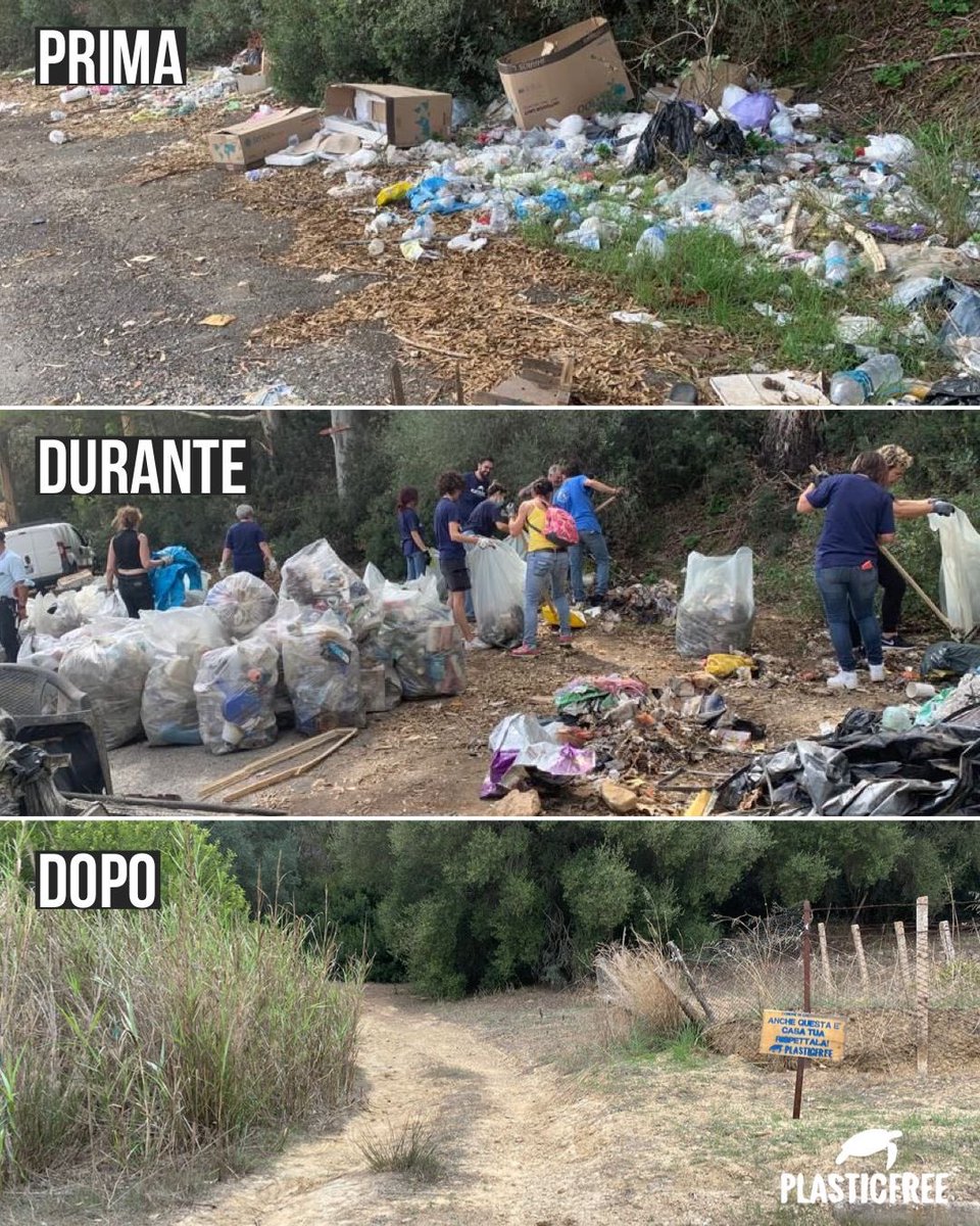 LucaDeGaetano's tweet photo. Prima, durante e dopo. 
@plasticfreeit 1, inciviltà 0. https://t.co/qvPtN85IhI