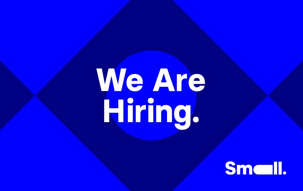 ¡¡¡Ampliamos equipo en Alicante!!!  Si eres diseñador gráfico y tienes más de 5 años de experiencia desarrollando proyectos de branding y diseño de UI y tienes muchas ganas de aportar todo tu talento y creatividad a la creación de marcas, escríbenos a hello@wearesmall.es