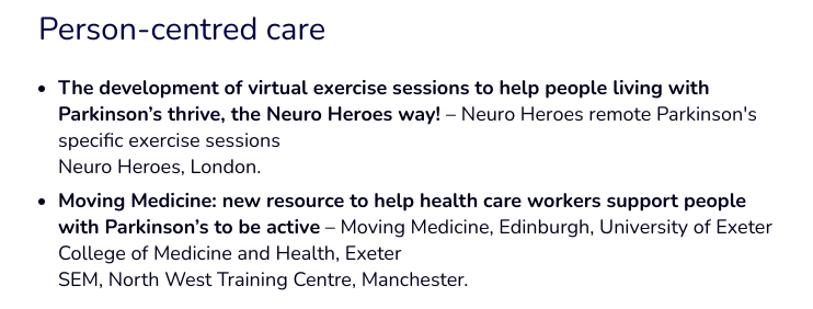 ParkinsonsEN's tweet photo. Our 6 shortlisted finalists are... 

@HullHospitals, @RBNHSFT, @Pharmacy_PDSPN, @LancsParkinsons, @BL_LTHTR @theneuroheroes and @movingmedicine 🎉👏

Read more about the shortlisted teams and services here 👉 https://t.co/OKUq2Fifaf https://t.co/xdooCA7DfQ