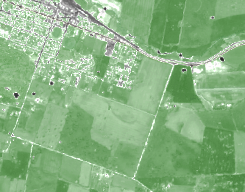 AllThingSpatial's tweet image. Blooming canola crops causing issues for #EarthObservation indicators like NDVI (close up of top left corner, light green shows canola crops). Inferno filter gives extra highlight to identify such fields correctly. #Sentinel-2 #SatelliteImagery: by mapxplorer.com/unearth.html