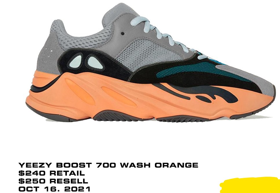 saleproxy's tweet image. Yeezy Boost 700 "Wash Orange"
Release Date: Oct 16th, 2021 (Saturday)
Color: N/A

Mens: $240
Style Code: GW0296
bit.ly/sneakersnew