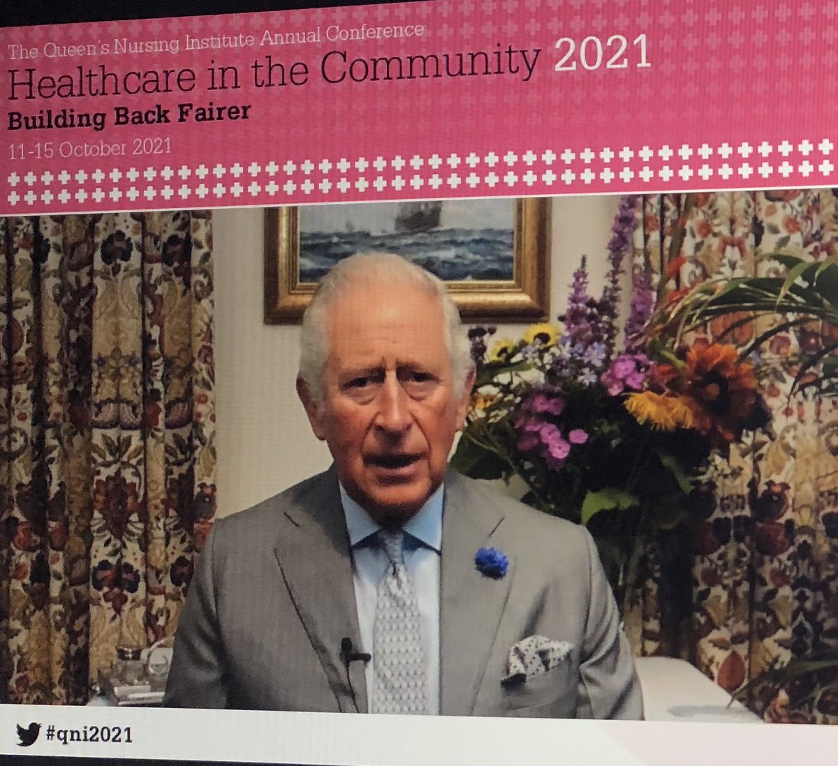 His Royal Highness sees us! #qni2021 Prince Charles thanks Community Nurses for their incredible efforts and care throughout the pandemic.