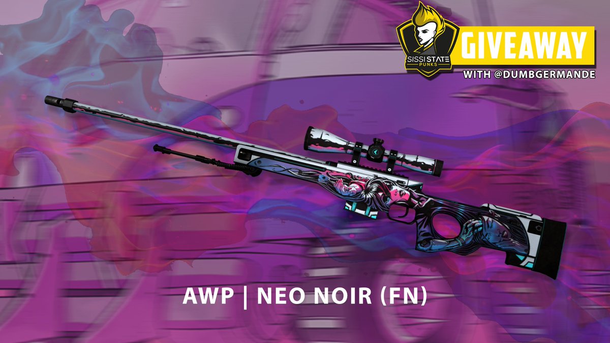 SissiStatePunks's tweet photo. It's time for a new #giveaway! 🔥

Together with @DumbGermanDE we are giving away this beautiful AWP | Neo Noir (FN)! 👀

To enter:
1⃣ Follow @SissiStatePunks &amp; @DumbGermanDE
2⃣ Like &amp; Retweet
3⃣ Tag 2 friends

#SSPisPUNKROCK #csgogiveaways #csgoskin #Giveaways #GiveawayAlert https://t.co/kKjUt5w8jN