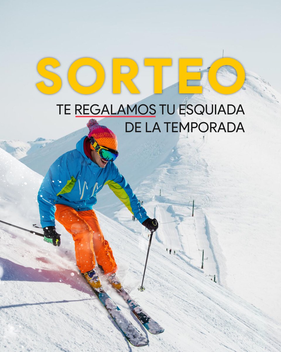 Esquiades's tweet photo. 📣  S O R T E O  📣 2 NOCHES + 2 DESAYUNOS + 2 DÍAS DE FORFAIT ➡ Esta temporada esquías SÍ o SÍ 😉

Participa así 👇

1️⃣ Retweet a este post 🔁
2️⃣ Síguenos @Esquiades 

🎁 ¡CANJEA el premio hasta el 13/04/22!

⏰Finaliza el 21/10

🗒 https://t.co/SQeil4x3Jq https://t.co/bUQxXjNfxW