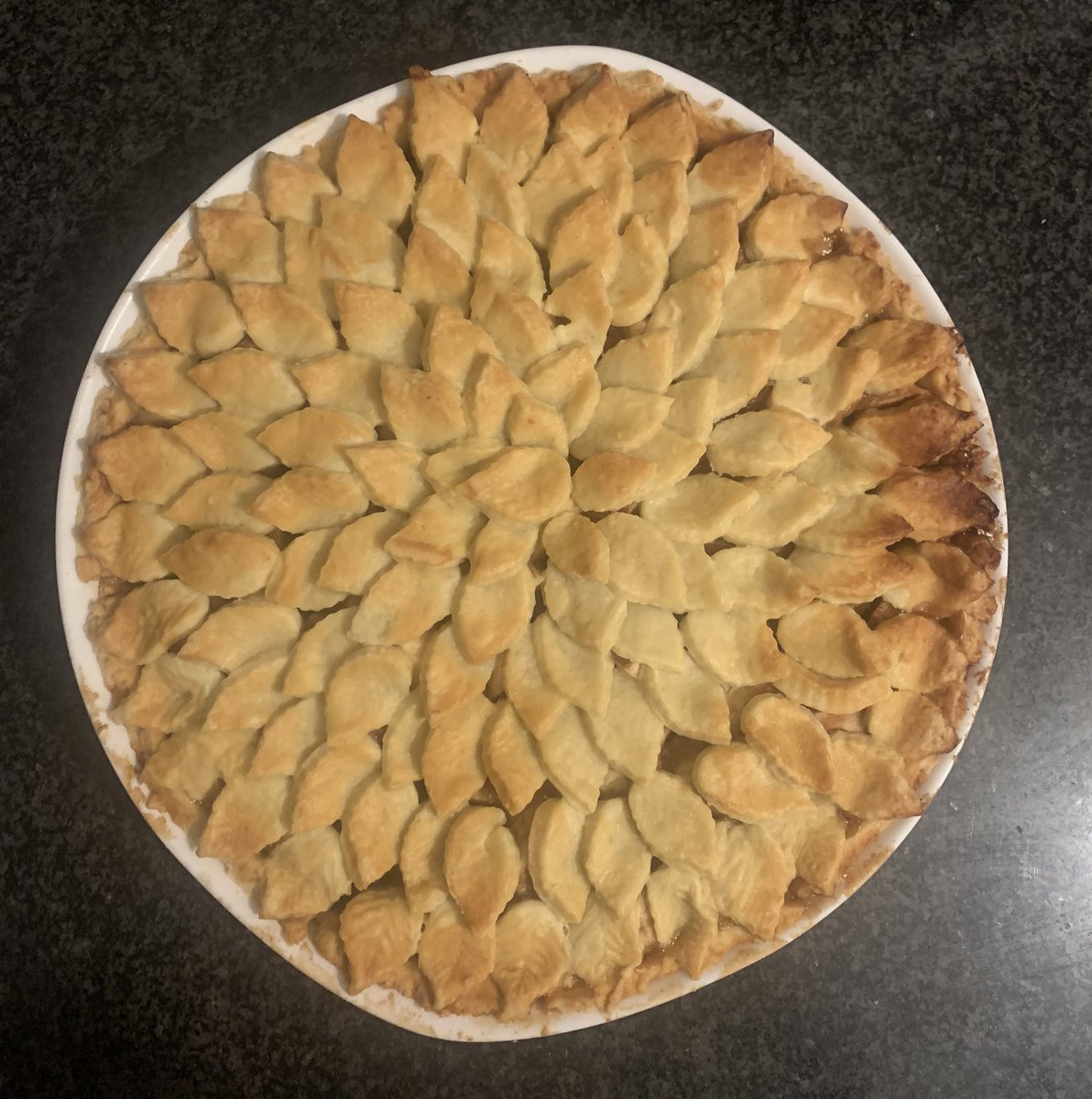 I shared German recipes and food with friends when I was studying in the States. Now, back in Germany, I share food I learned in America with family and friends. Evidence: A pie I will bring to a birthday party tonight
